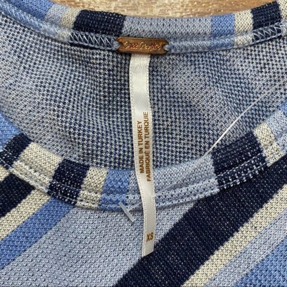 FREE PEOPLE Blue Striped Sidelines Tank Top Size XS - Picture 7 of 8